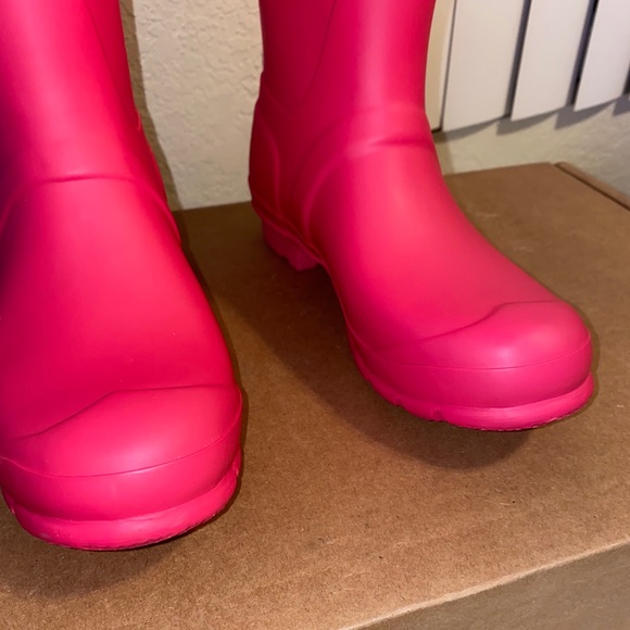 HUNTER Tall Pink Rain Boots Size 6 - Picture 8 of 16